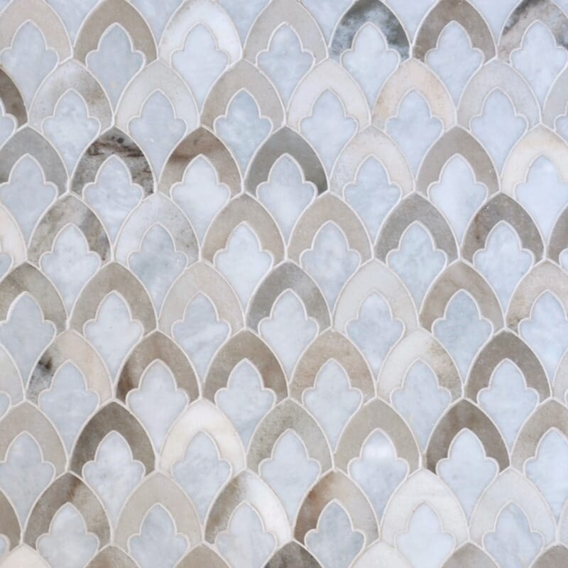 Allure, Palisandra Multi Finish Sophia Marble Mosaics 8 3/4x13 1/2