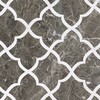 Gaia Arctic Gray, Snow White Honed Marble Waterjet Decos 11 3/8×11 3/8 Image
