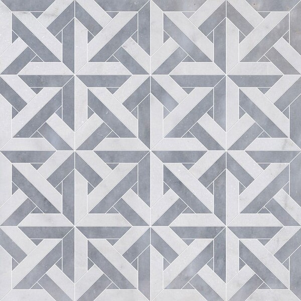 Marmara Glacier, Allure Light Multi Finish Marble Waterjet Decos 9 11/16×9 11/16 Image