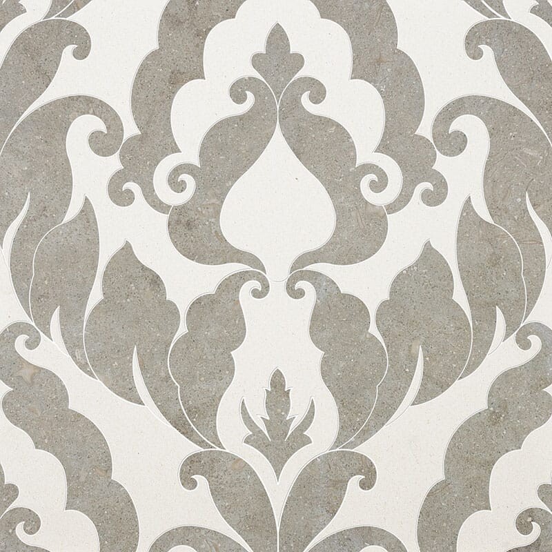 Champagne, Olive Green Multi Finish Rumi Limestone Mosaics 13 9/16x18
