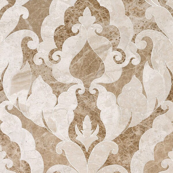 Diana Royal, Paradise Polished Rumi Marble Mosaic 13 9/16×18 Image
