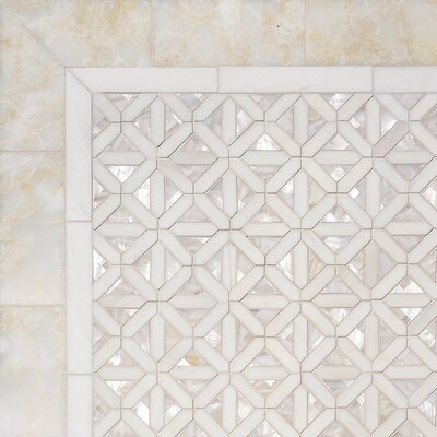 Dolomite, Shell Polished Joie Marble Mosaic 11 1/2x11 1/2