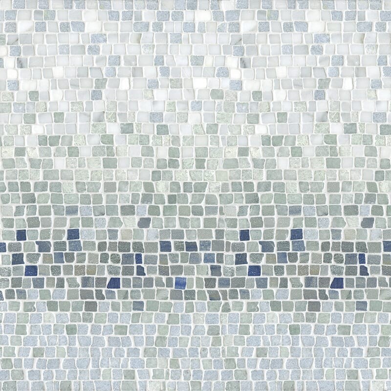 Blue Macauba, Kays Green, Ming Green, Ce Multi Finish Mist Marble Mosaic Custom