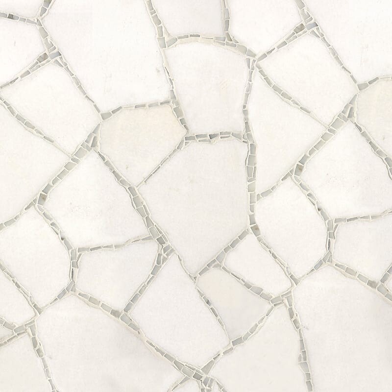 Thassos, Calacatta Tia Multi Finish Path Marble Mosaics Custom