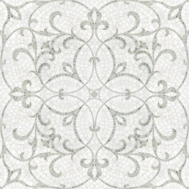 Thassos, Afyon White Multi Finish Marabel Marble Mosaic Custom