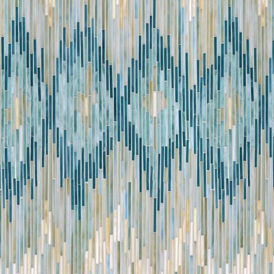 Quartz Aquamarine, Tanzanite Turquoise, Glossy Loom Glass Mosaic 18 3/4x32 13/16