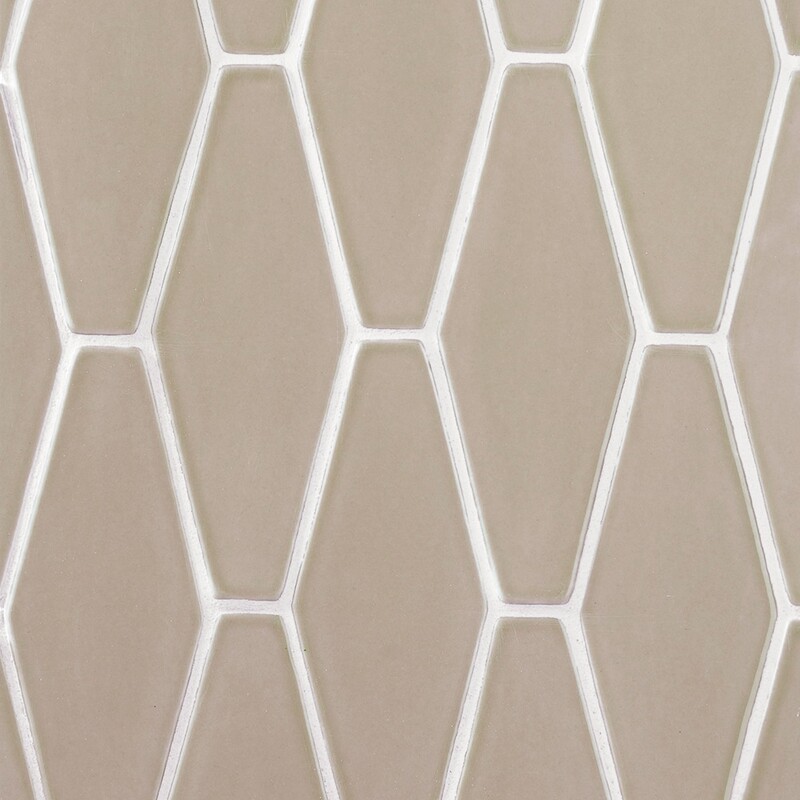 Latte Glossy Longest Hexagon Ceramic Tiles 3×7 7/8 (DC00206)