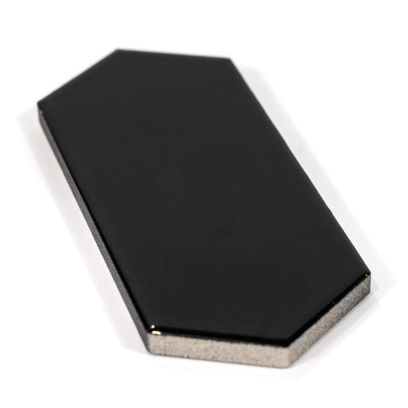 Black Glossy Picket Ceramic Tiles 3×6 (DC00359)