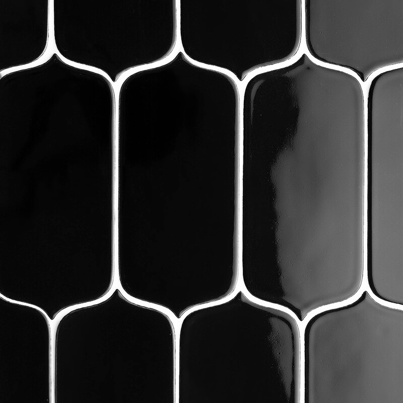 Black Glossy Tear Field Ceramic Tiles 3 5/8×8 (DC00360)