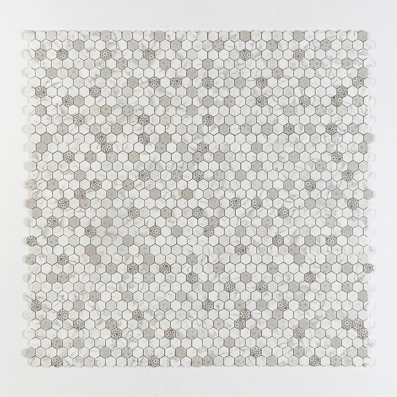 Concho Matte Hexagon Recycled Glass Mosaics 12 13/16×20 1/4 (GT00305)