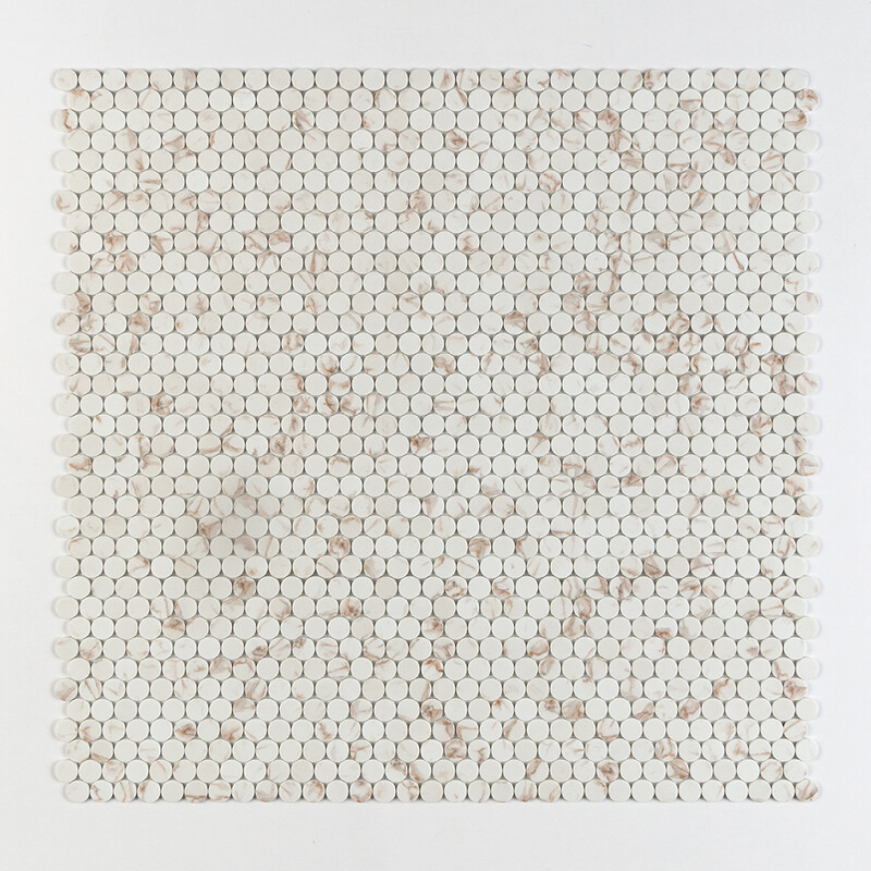 Sabbia Matte Round Recycled Glass Mosaics 12 13/16×20 1/4 (GT00306)