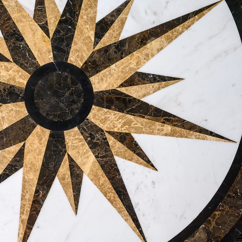 Campass Multi Finish Round Marble Medallion 48″ Radius 48×48 (MD00141)