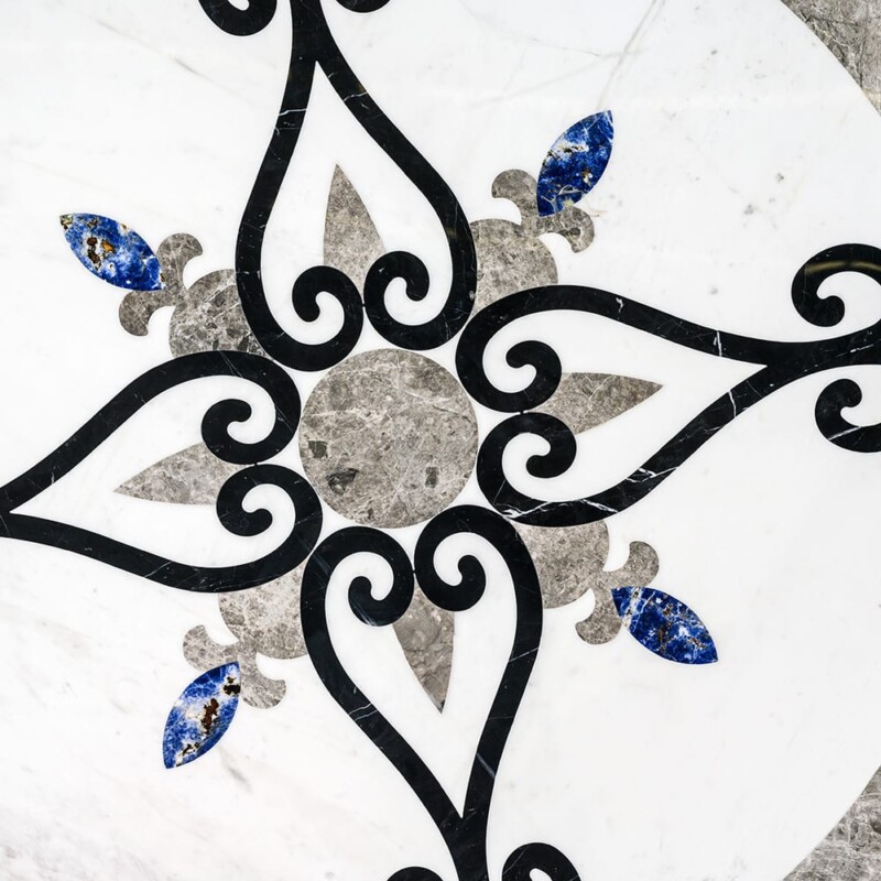 Celina Multi Finish Round Marble Medallion 48″ Radius 48×48 (MD00143)