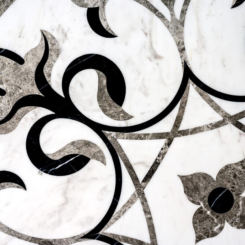 Rafeal Multi Finish Round Marble Medallion 36” Radius 36×36 (MD00144)