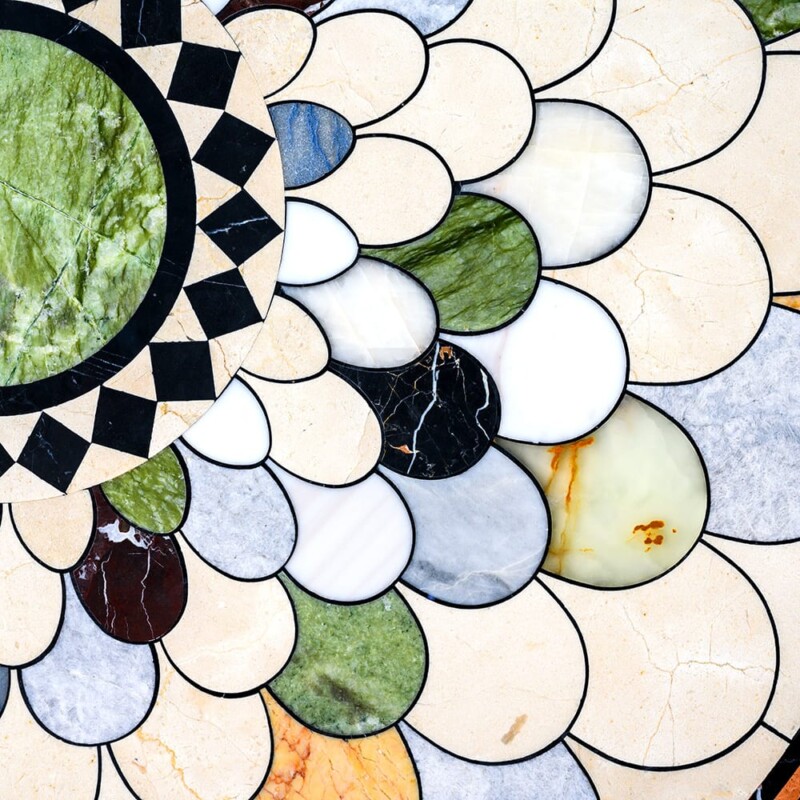 Symphony Blend Multi Finish Round Marble Medallion 48″ Radius 48×48 (MD00154)