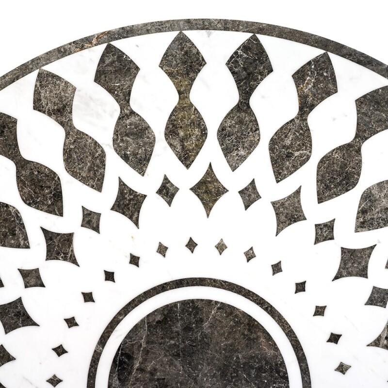 Anges Multi Finish Round Marble Medallion 36” Radius 36×36 (MD00155)
