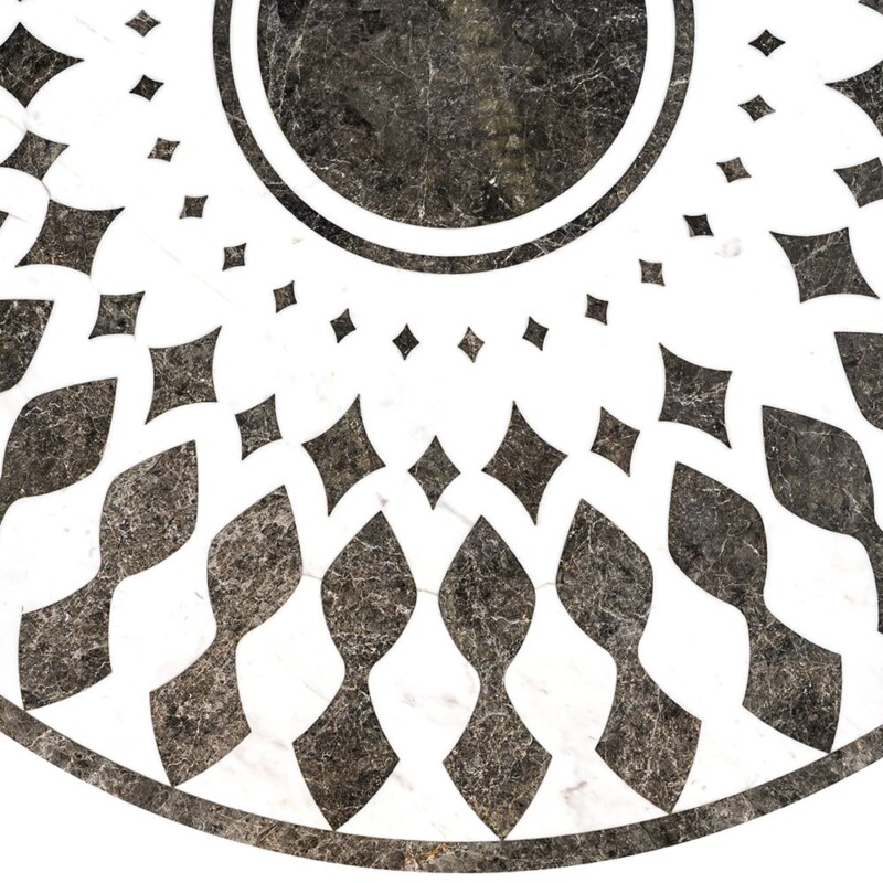 Anges Multi Finish Round Marble Medallion 48″ Radius 48×48 (MD00156)