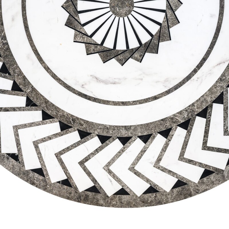 Boreas Multi Finish Round Marble Medallion 36” Radius 36×36 (MD00157)