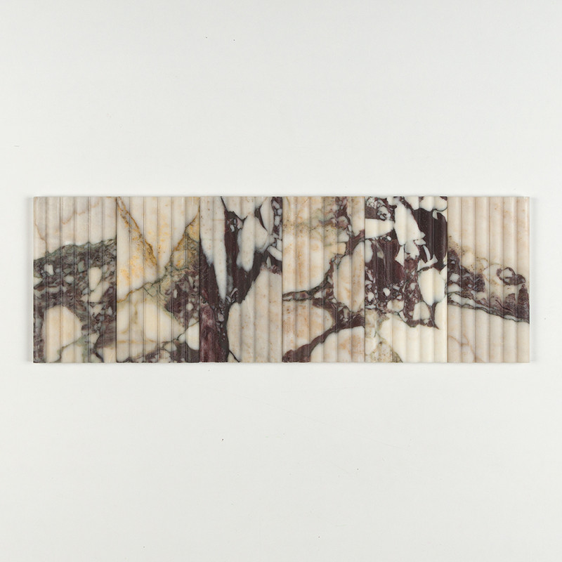 Calacatta Viola Honed Flute Trim Marble Accent Tiles 6×12 (ML00955)