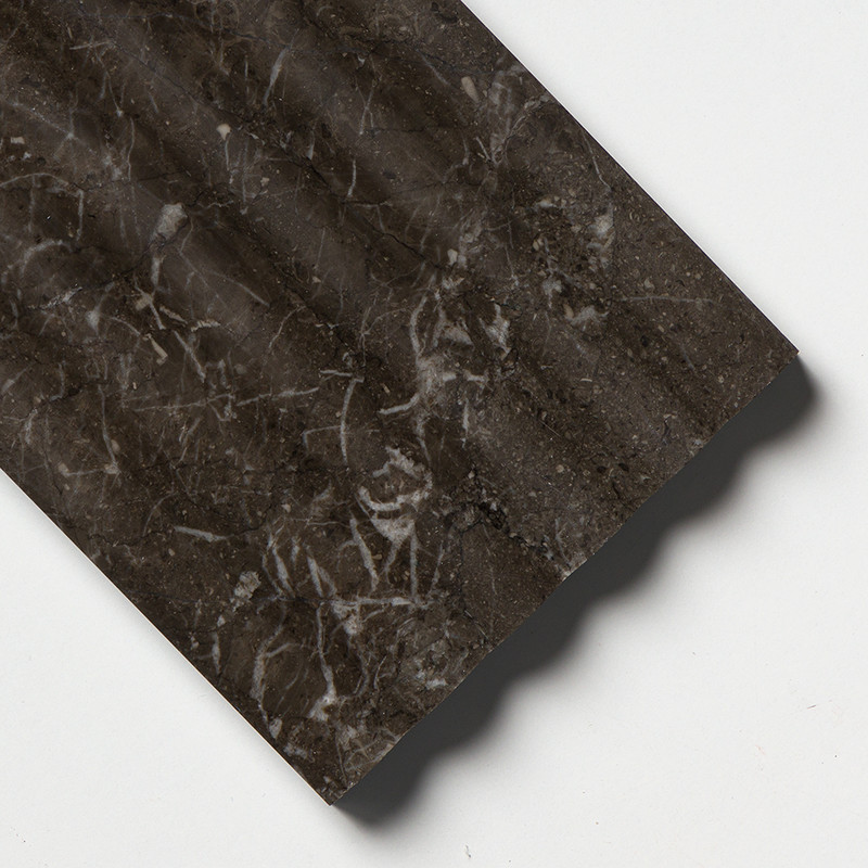 Iris Black Honed Flute Trim Marble Accent Tiles 6×12 (ML00959)