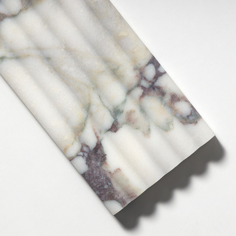 Calacatta Viola Honed Flute Trim Marble Accent Tiles 6×24 (ML00978)