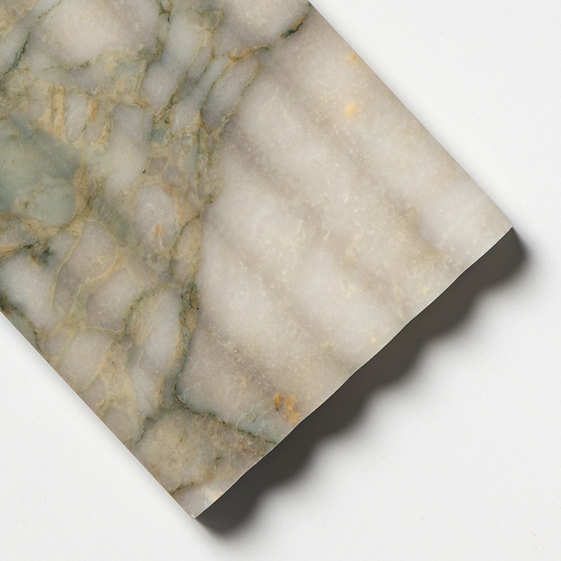 Calacatta Green Honed Flute Trim Marble Accent Tiles 6×12 (ML00979)