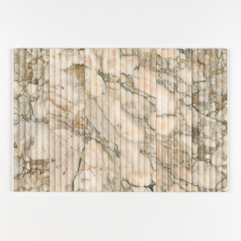 Calacatta Green Honed Flute Trim Marble Accent Tiles 6×24 (ML00980)