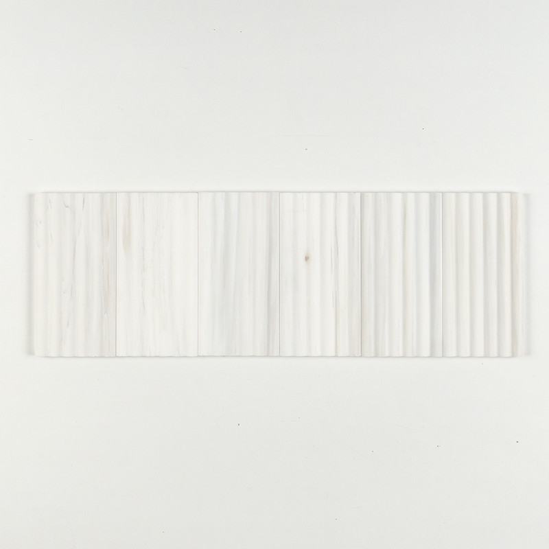 Bianco Dolomiti Classic Honed Flute Trim Marble Accent Tiles 6×12 (ML00983)