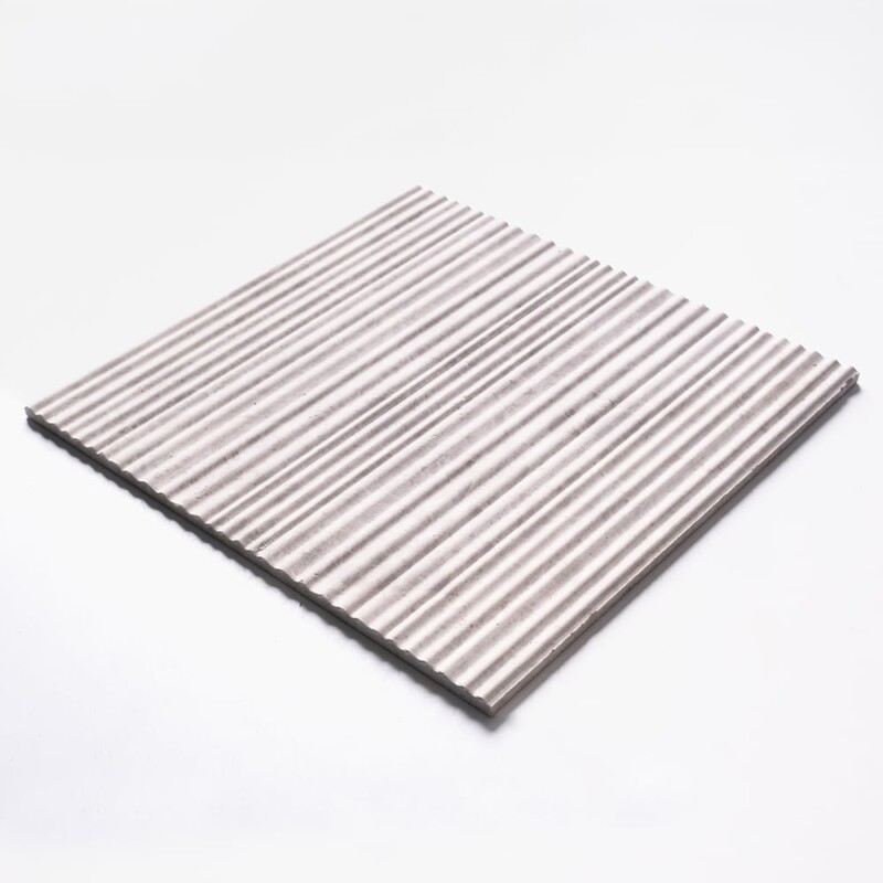 Silver Shadow Honed Thin Fluted Marble Accent Tiles 18×18 (ML01138)