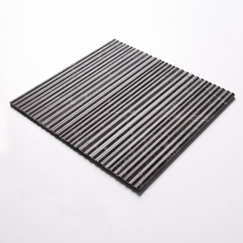 Iris Black Honed Thin Fluted Marble Accent Tiles 18×18 (ML01139)
