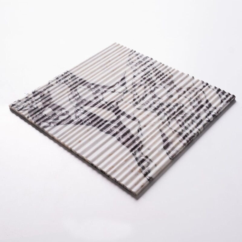 Calacatta Viola Honed Thin Fluted Marble Accent Tiles 18×18 (ML01187)