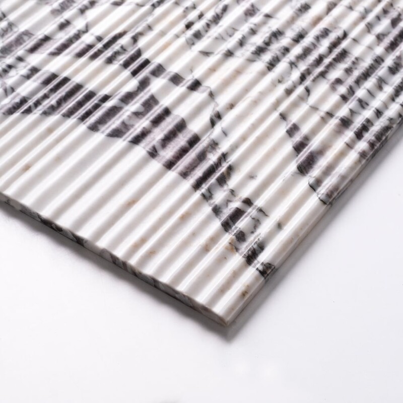 Calacatta Viola Honed Thin Fluted Marble Accent Tiles 18×18 (ML01187)