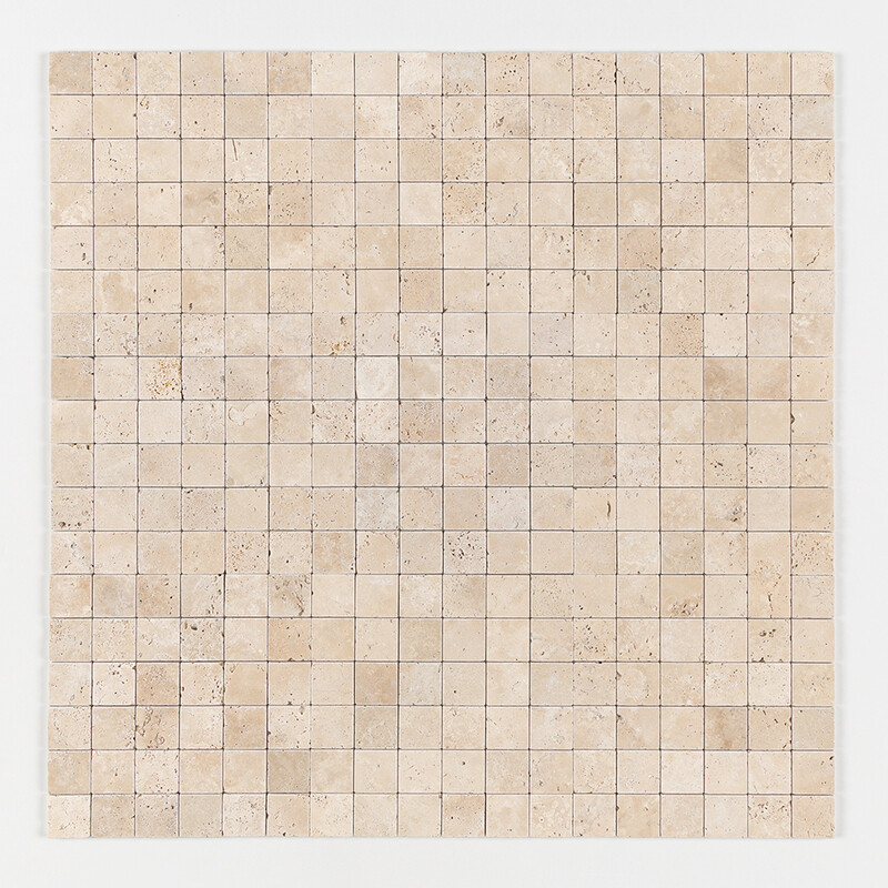 Ivory Tumbled 2×2 Travertine Mosaics 12×12 (MS00099)