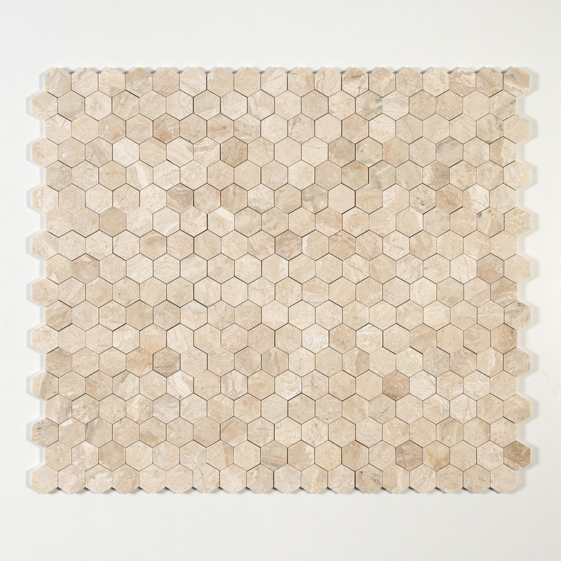 Mosaïques en marbre hexagonal poli Diana Royal 2 10 3/8×12 (MS00787)