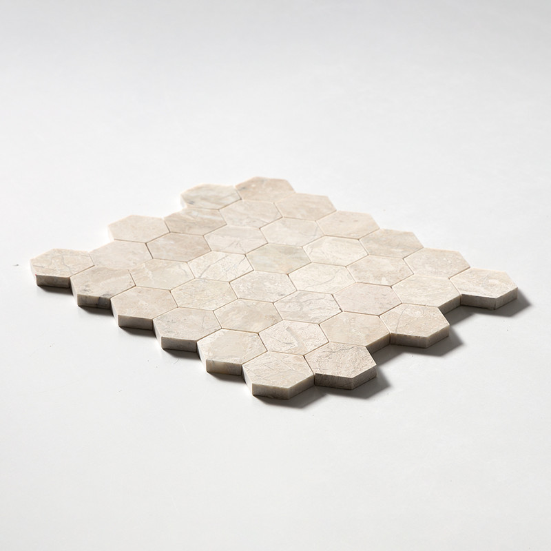Mosaïques en marbre hexagonal poli Diana Royal 2 10 3/8×12 (MS00787)