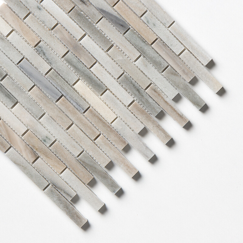 Skyline Polished 5/8×3 Marble Mosaics 12×12 (MS01155)
