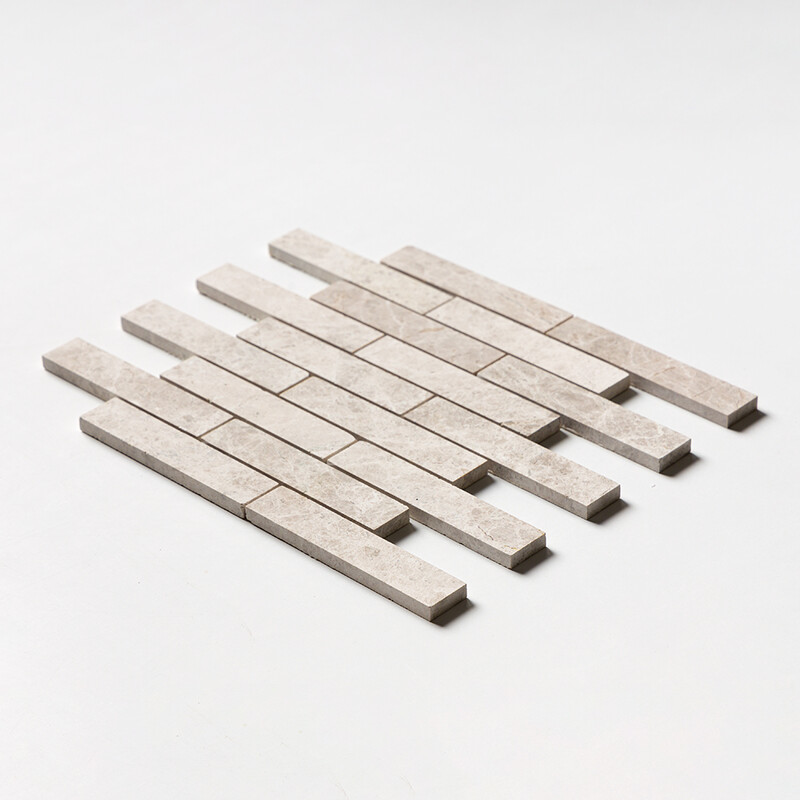 Silver Shadow Honed 1 1/4×6 Marble Mosaics 12×12 (MS01175)