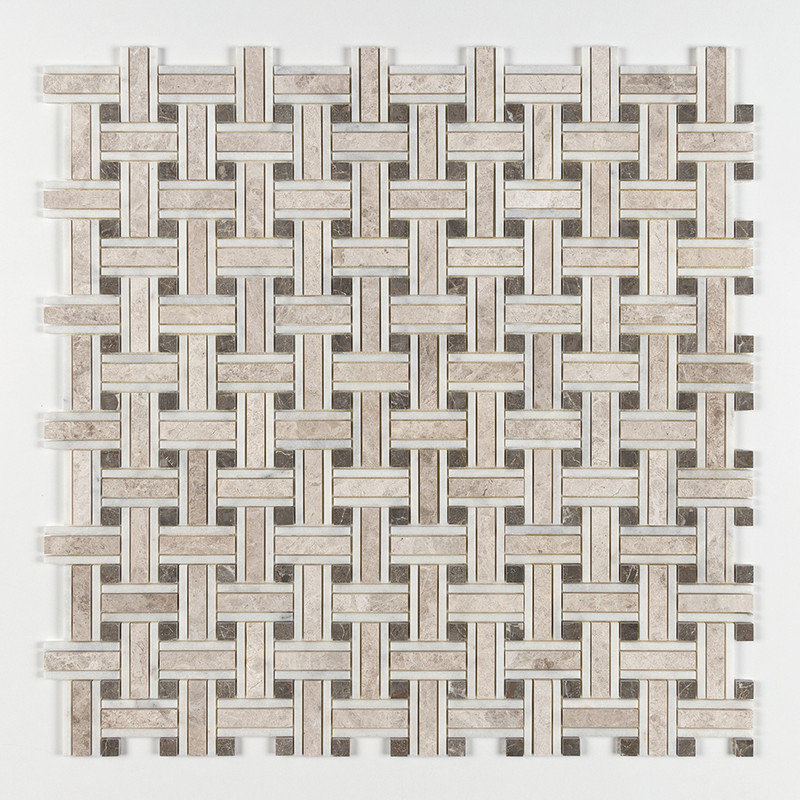 Silver Shadow Honed Lattice Marble Mosaics 12×12 (MS01178)