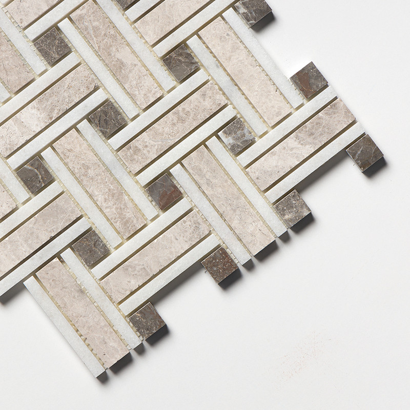 Silver Shadow Honed Lattice Marble Mosaics 12×12 (MS01178)