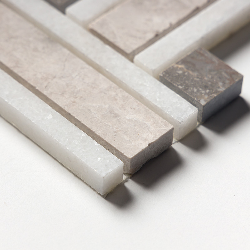 Silver Shadow Honed Lattice Marble Mosaics 12×12 (MS01178)