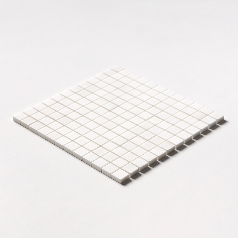 Snow White Polished 1×1 Marble Mosaics 12×12 (MS01236)