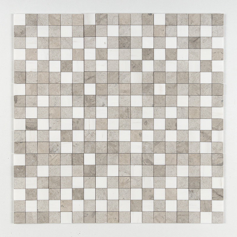 Snow White&britannia Textured 2×2 Limestone Mosaics 12×12 (MS01310)