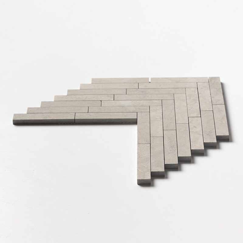 Britannia Honed Large Herringbone Limestone Mosaics 12 7/8×9 11/32 (MS01512)
