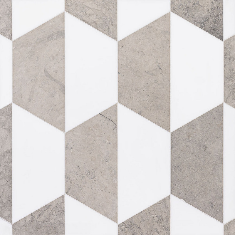Britannia, Snow White Honed Mcm Hexagon 8 Limestone Mosaics 8 (MS01521)