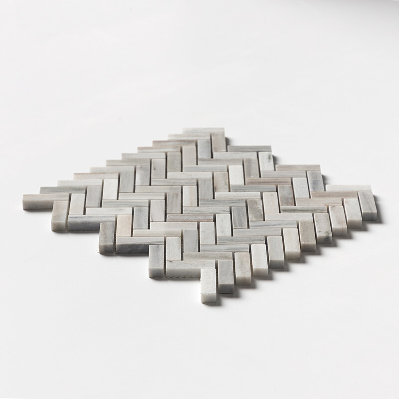 Skyline Polished Herringbone 5/8×2 Marble Mosaics 12 1/8×13 3/8 (MS01596)