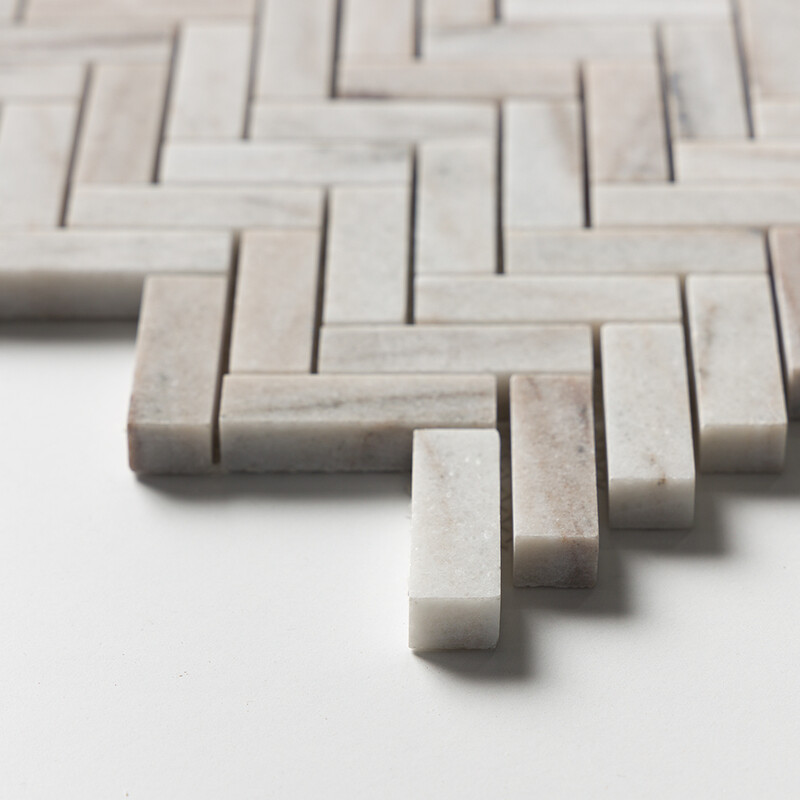 Skyline Polished Herringbone 5/8×2 Marble Mosaics 12 1/8×13 3/8 (MS01596)