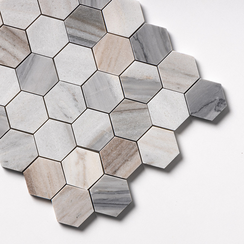 Skyline Honed Hexagon 2 Marble Mosaics 10 3/8×12 (MS01607)