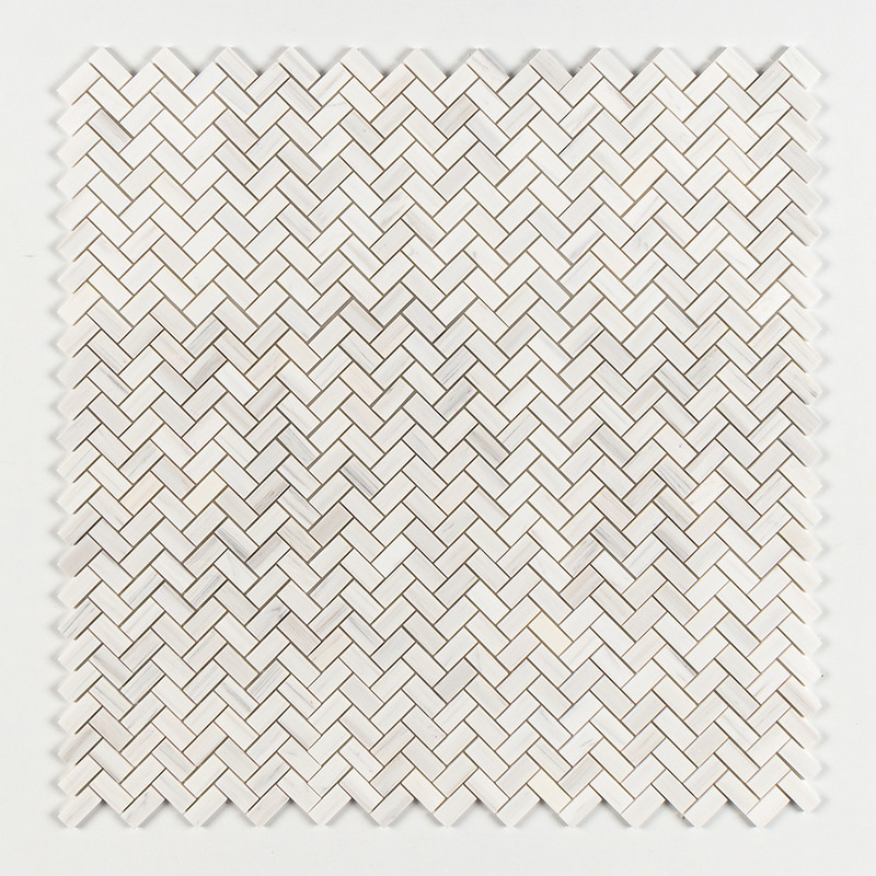 Bianco Dolomiti Classic Honed Herringbone 1×2 Marble Mosaics 11×11 (MS01644)