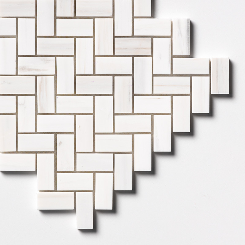 Bianco Dolomiti Classic Honed Herringbone 1×2 Marble Mosaics 11×11 (MS01644)