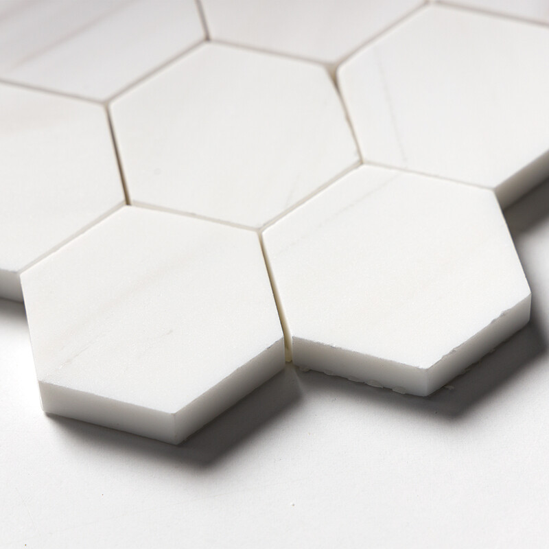 Bianco Dolomiti Classic Honed Hexagon Marble Mosaic 10 3/8×12 (MS01645)